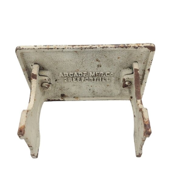 Vintage Aracade Cast‎ Iron Doll House Miniature Table & Bench Chair - Picture 5 of 8